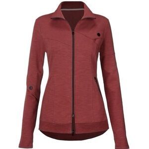 Cabi Burgundy Long Sleeve Full Zip Activewear Training Jacket